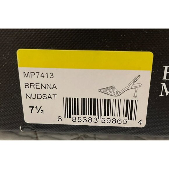 NEW Badgley Mischka $245 Size 7.5 Brenna Rhinestone Slingback Heels Shoes - Picture 9 of 10